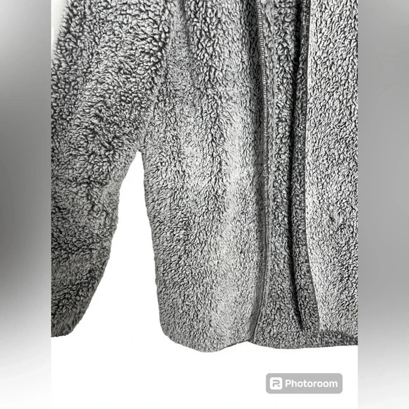 Victoria Secret Pink SHERPA CLAY GRAY CARDIGAN Jacket HOODIE XS/S Sweat Shirt - Picture 2 of 5